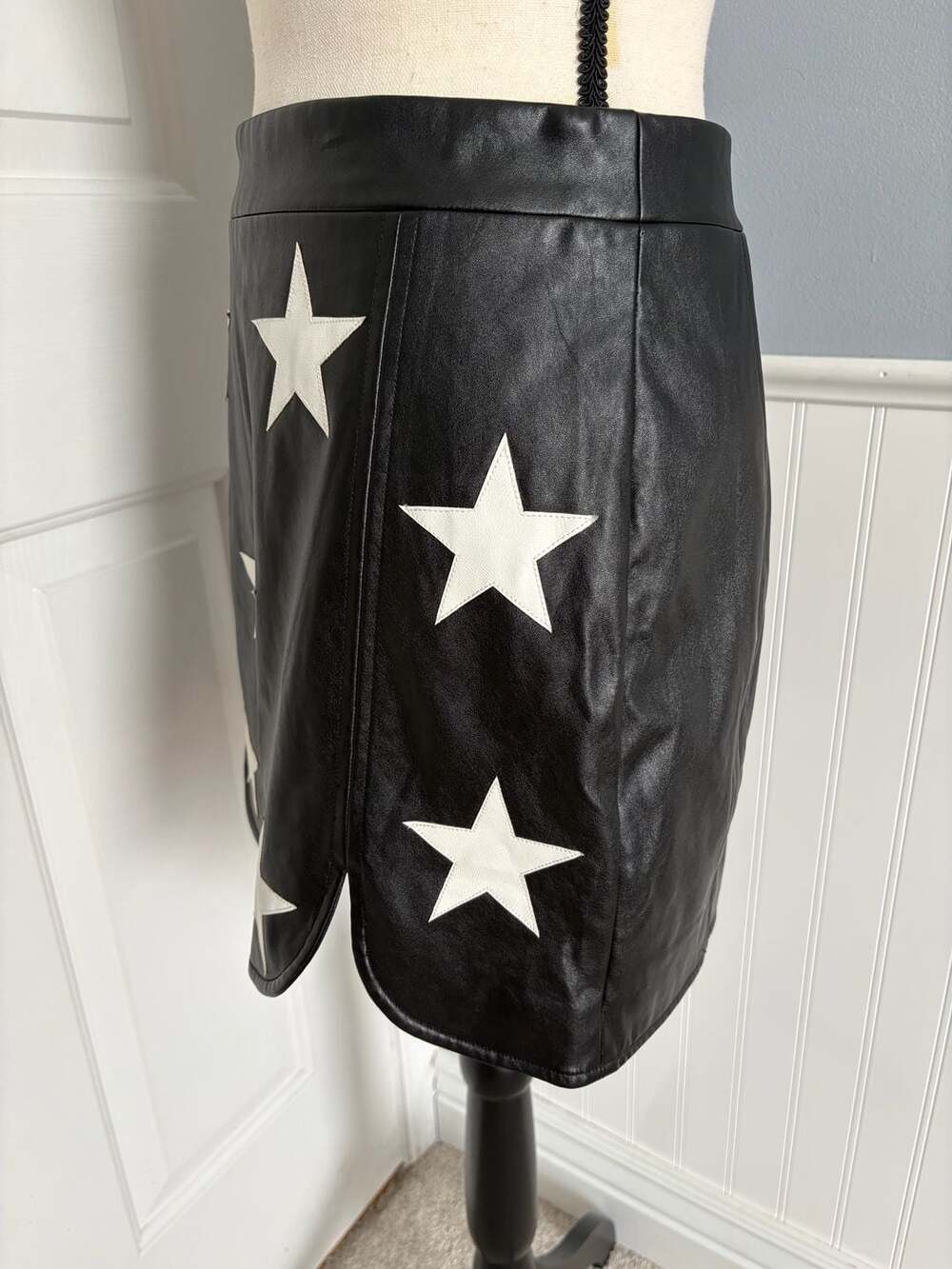BuddyLove Black Star Faux Leather Mini Skirt - Picture 2 of 7